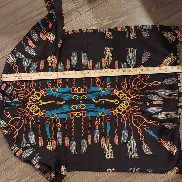 Zara size XL  silk chain print button up - Picture 14 of 15